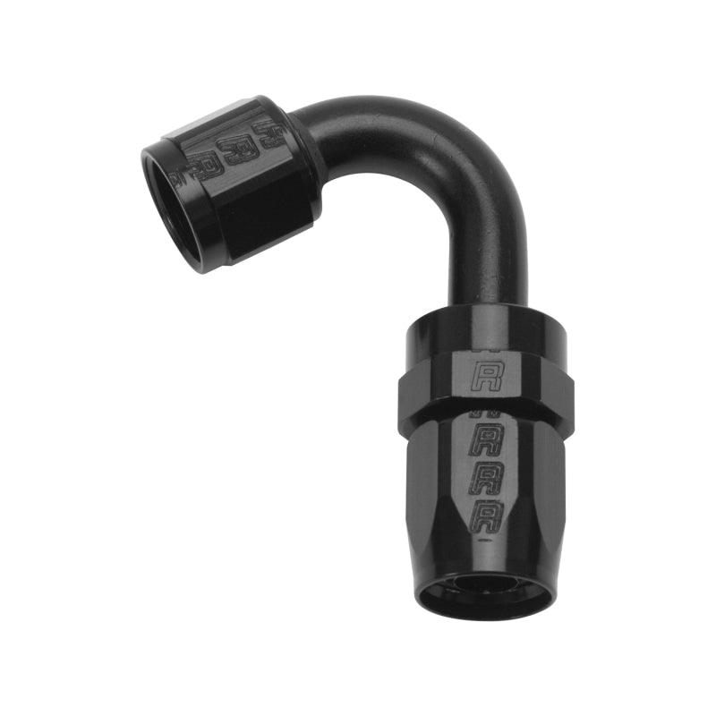 Russell Performance -8 AN Black 120 Degree Full Flow Swivel Hose End -  Shop now at Performance Car Parts