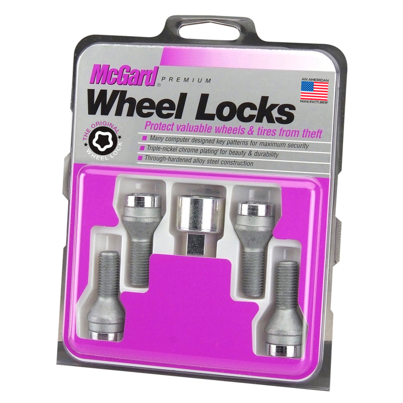 McGard Wheel Lock Bolt Set - 4pk. (Cone Seat) M14X1.5 / 19mm Hex / 31.0mm Shank Length - Chrome -  Shop now at Performance Car Parts