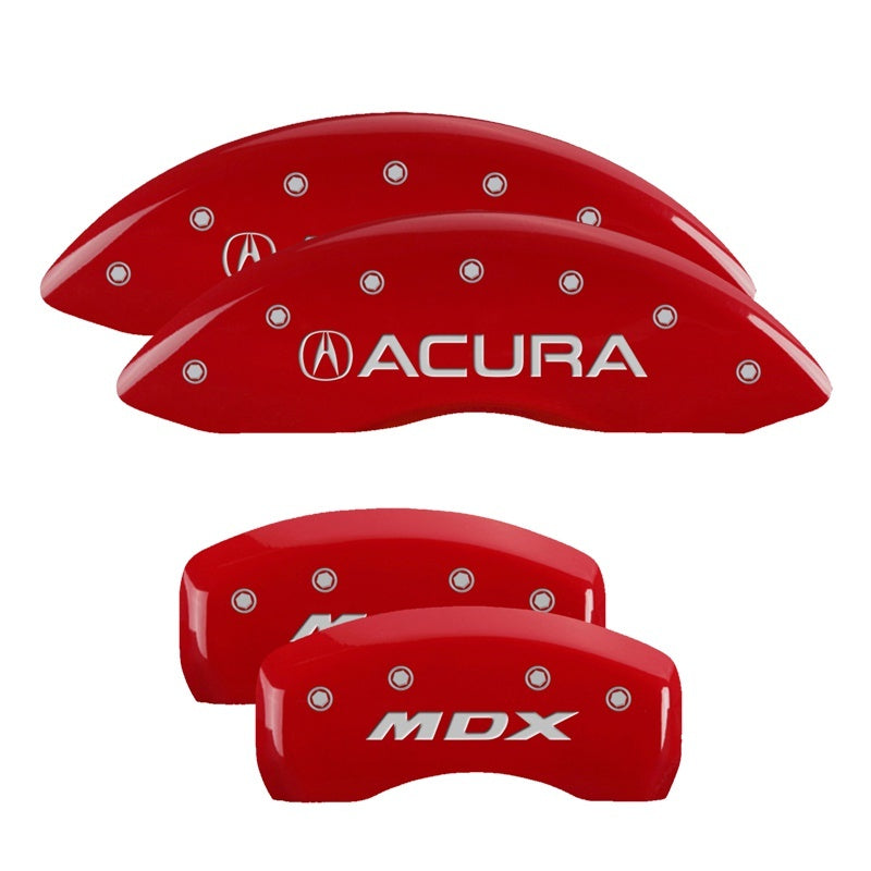 MGP 4 Caliper Covers Engraved Front Acura Engraved Rear MDX Red finish silver ch -  Shop now at Performance Car Parts