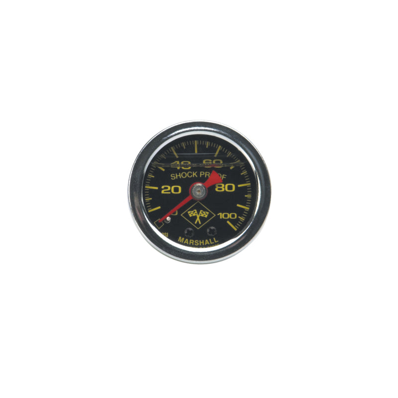 Russell Performance 100 psi fuel pressure gauge black face chrome case (Liquid-filled) -  Shop now at Performance Car Parts