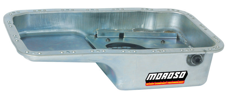 Moroso Acura/Honda 1.6L B16A3 Road Race Baffled Wet Sump 5.5qt 6in Steel Oil Pan -  Shop now at Performance Car Parts
