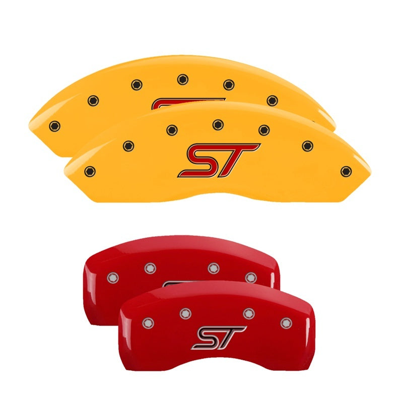 MGP 4 Caliper Covers Engraved Front & Rear ST Logo Red Finish Silver Char 2021 Ford Explorer -  Shop now at Performance Car Parts