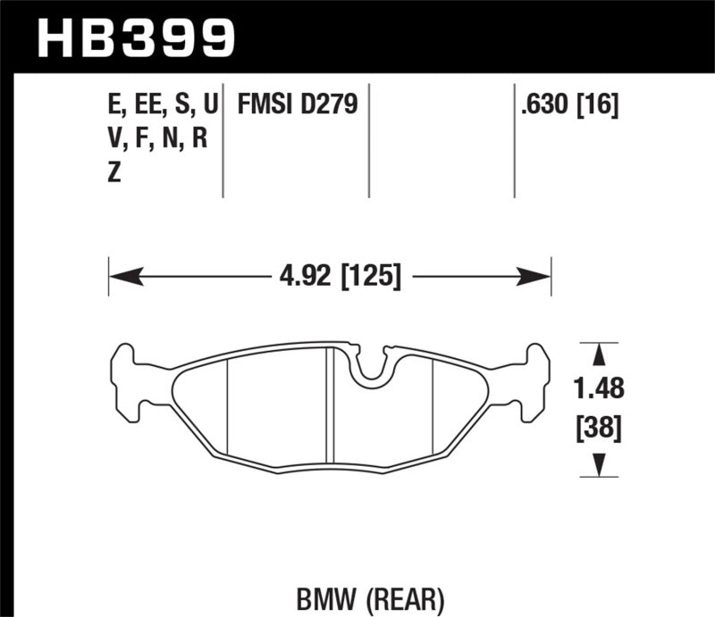 Hawk 84-4/91 BMW 325 (E30) HPS Street Rear Brake Pads -  Shop now at Performance Car Parts