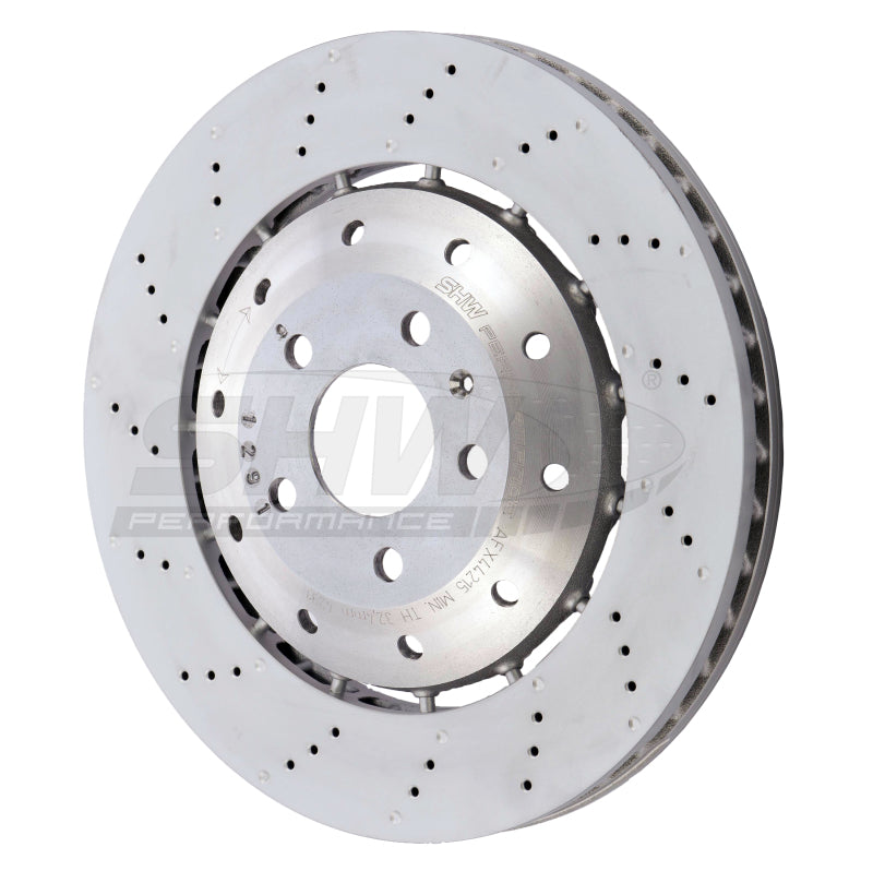 SHW 08-12 Audi R8 4.2L (Excl Ceramic Brakes) Front Drill-Dimp Lightweight Brake Rotor (420615301D) -  Shop now at Performance Car Parts