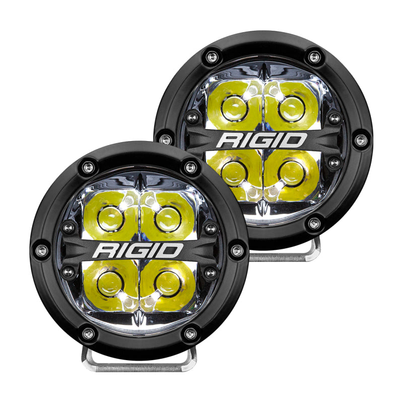 Rigid Industries 360-Series 4in LED Off-Road Spot Beam - White Backlight (Pair) -  Shop now at Performance Car Parts