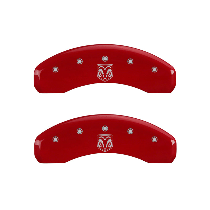 MGP 4 Caliper Covers Engraved Front RAM Engraved Rear RAMHEAD Red finish silver ch -  Shop now at Performance Car Parts