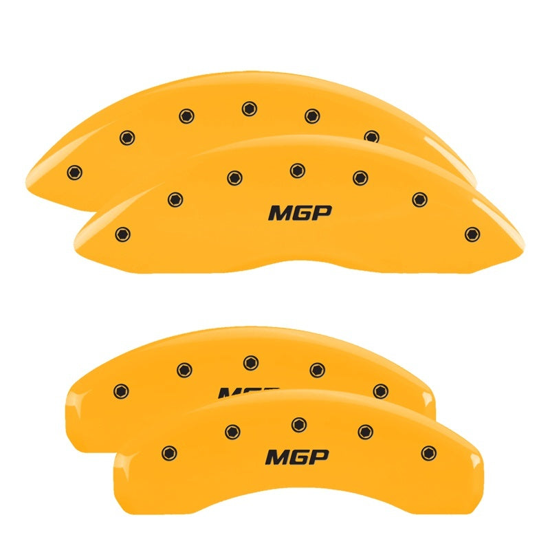 MGP 4 Caliper Covers Engraved Front & Rear Denali Yellow finish black ch -  Shop now at Performance Car Parts