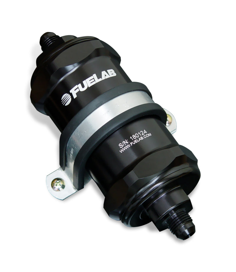 Fuelab 818 In-Line Fuel Filter Standard -10AN In/Out 6 Micron Fiberglass - Black -  Shop now at Performance Car Parts