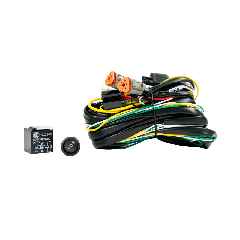 KC HiLiTES Wiring Harness FLEX ERA w/40 AMP Relay & 3 Position LED Rocker Switch (3-Pin Deutsch Con) -  Shop now at Performance Car Parts
