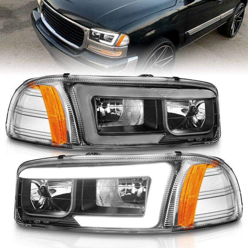Anzo 99-17 GMC Sierra/Denali Headlights Black Amber (w/C Light Bars) -  Shop now at Performance Car Parts