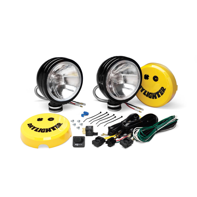 KC HiLiTES Daylighter 6in. Halogen Light 100w Spread Beam (Pair Pack System) - Black SS -  Shop now at Performance Car Parts