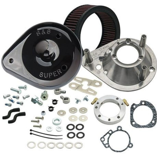 S&S Cycle 08-16 Touring Stock Bore Throttle By Wire Teardrop Air Cleaner Kit - Gloss Black