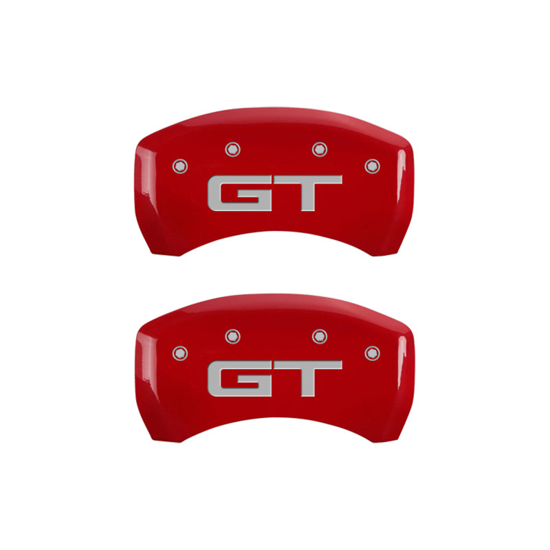 MGP 4 Caliper Covers Engraved Front 2015/Mustang Engraved Rear 2015/GT Red finish silver ch -  Shop now at Performance Car Parts