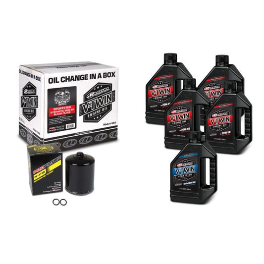 Maxima V-Twin Oil Change Kit Synthetic w/ Black Filter Sportster -  Shop now at Performance Car Parts