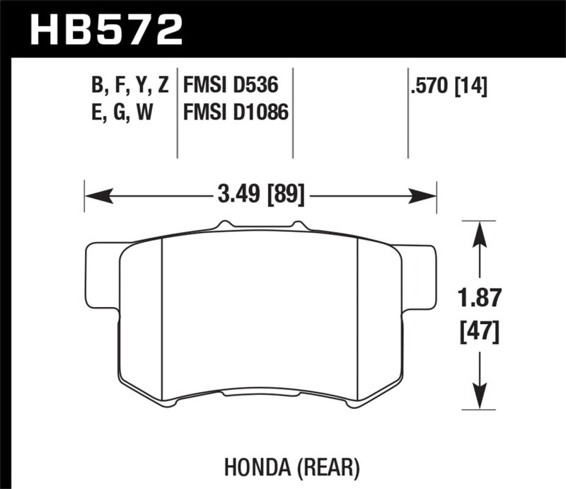 Hawk 2001-2003 Acura CL Type-S HPS 5.0 Rear Brake Pads -  Shop now at Performance Car Parts