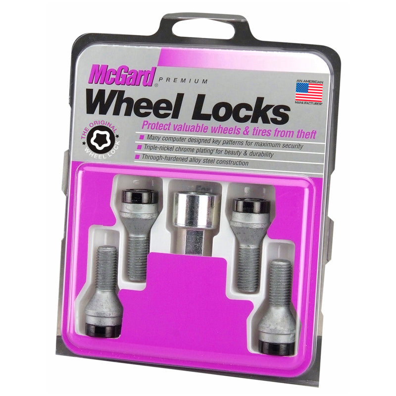 McGard Wheel Lock Bolt Set - 4pk. (Cone Seat) M12X1.5 / 17mm Hex / 25.5mm Shank Length - Black -  Shop now at Performance Car Parts