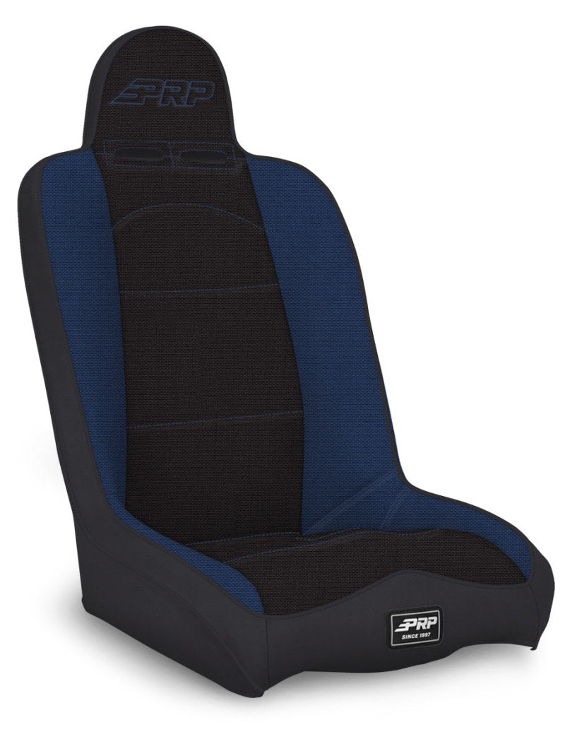 PRP Daily Driver High Back Suspension Seat (Two Neck Slots) - Black / Blue -  Shop now at Performance Car Parts