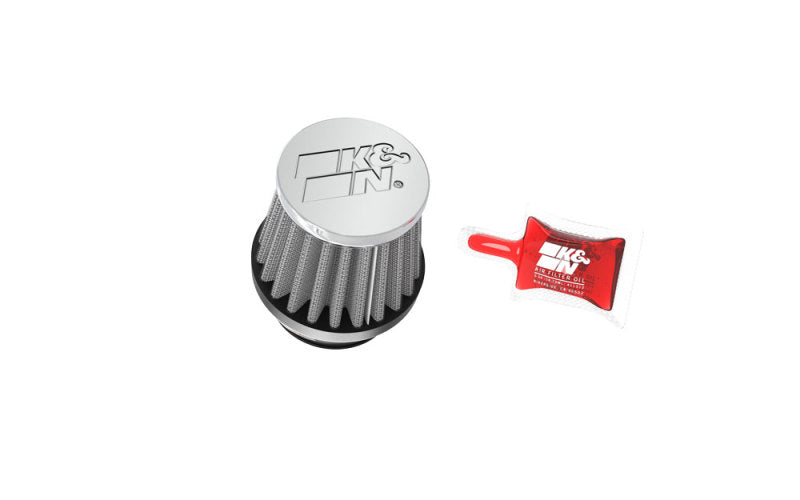 K&N Universal Chrome Filter 1 3/8 inch FLG / 2 1/2 inch Base / 2 inch Top / 2 1/4 inch Height -  Shop now at Performance Car Parts