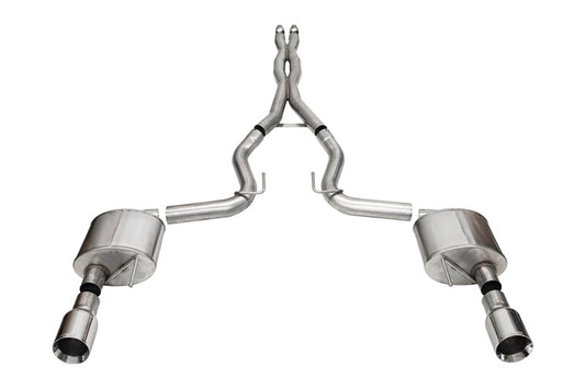 Corsa 2024 Ford Mustang GT Xtreme CatBack Exhaust Sys 3.0in Dual Rear Exit w/4.5in Straight Cut Tips