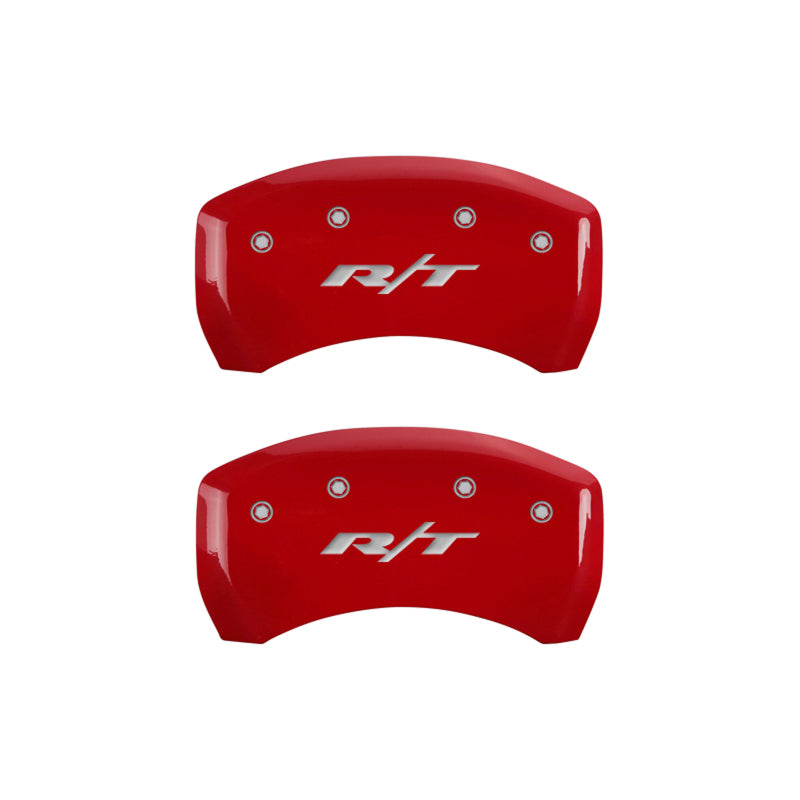 MGP 4 Caliper Covers Engraved Front & Rear RT1-Truck Red finish silver ch -  Shop now at Performance Car Parts