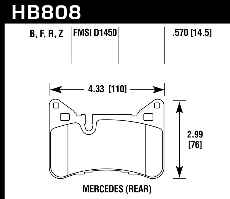Hawk 2012-2015 Mercedes Benz C63 AMG Rear HPS 5.0 Brake Pads -  Shop now at Performance Car Parts