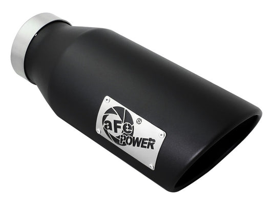 aFe Power MACH Force-Xp 4in In x 6in Out x 15in L Driver Side Clamp-On 4in 409 SS Exhaust Tip-Black -  Shop now at Performance Car Parts