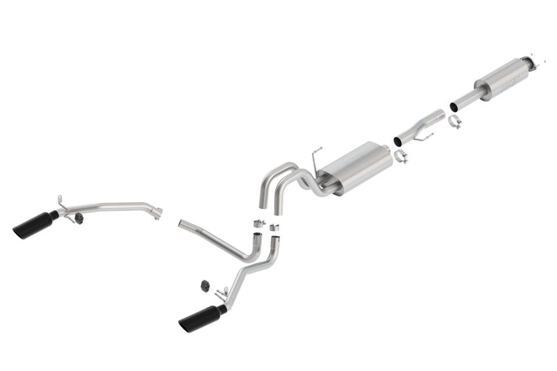 Borla 11-14 Ford F-150 5.0L Stainless Steel S-Type Catback Exhaust - 4in Tips Single Split Rear Exit -  Shop now at Performance Car Parts