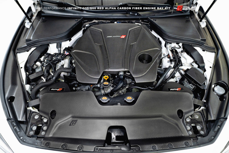 AMS Performance Infiniti 17+ Q60 / 16+ Q50 3.0TT Alpha Matte Carbon Engine Cover -  Shop now at Performance Car Parts