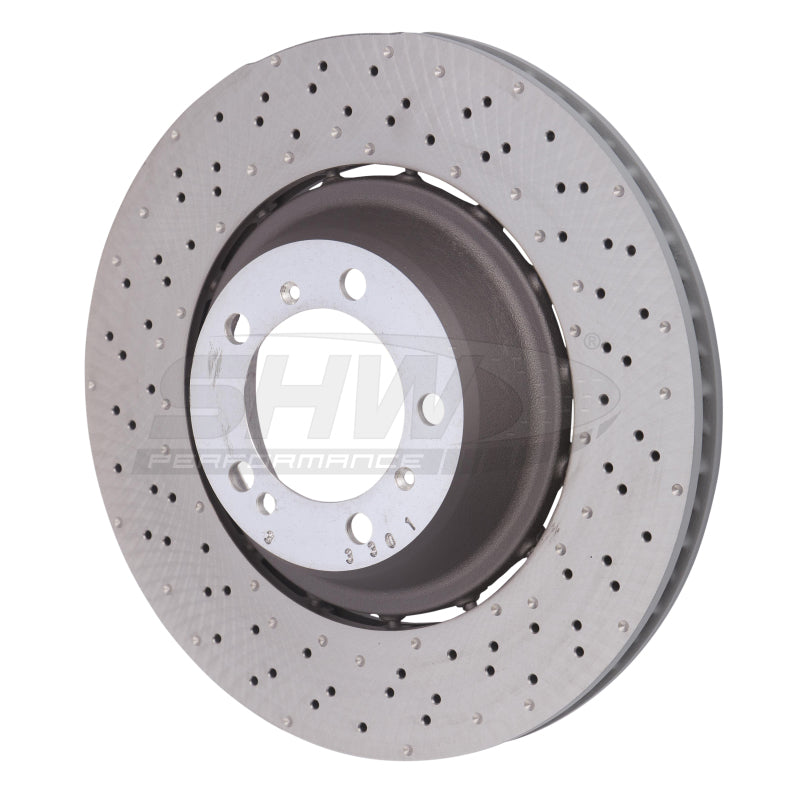SHW 14-19 Porsche 911 Turbo 3.8L w/o Ceramics Left Rear Drilled-Dimpled LW Brake Rotor (99135240703) -  Shop now at Performance Car Parts