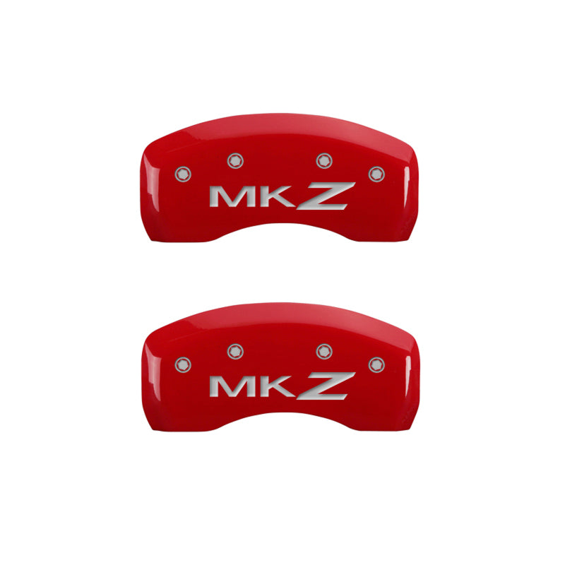 MGP 4 Caliper Covers Engraved Front Lincoln Engraved Rear MKZ Red finish silver ch -  Shop now at Performance Car Parts
