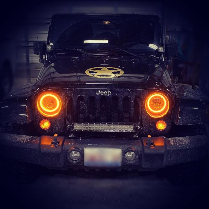 Oracle 7in High Powered LED Headlights - Black Bezel - Amber -  Shop now at Performance Car Parts