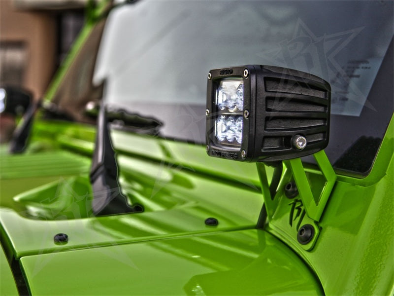 Rigid Industries Jeep JK - A-Pillar Mount Kit - Mounts set of Dually/D2 -  Shop now at Performance Car Parts