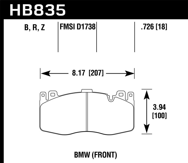 Hawk 13-16 BMW 5 Series HPS 5.0 Front Brake Pads -  Shop now at Performance Car Parts