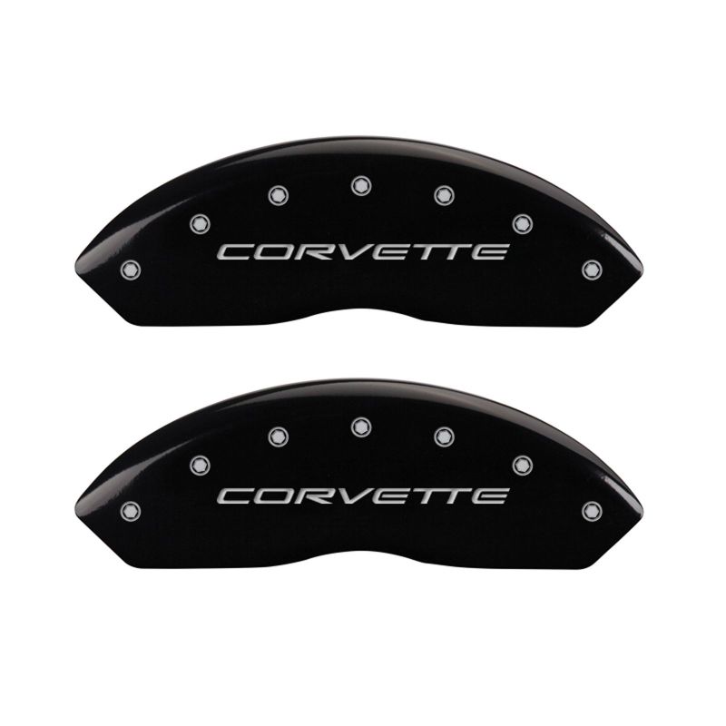 MGP 4 Caliper Covers Engraved Front & Rear C5/Corvette Black finish silver ch -  Shop now at Performance Car Parts