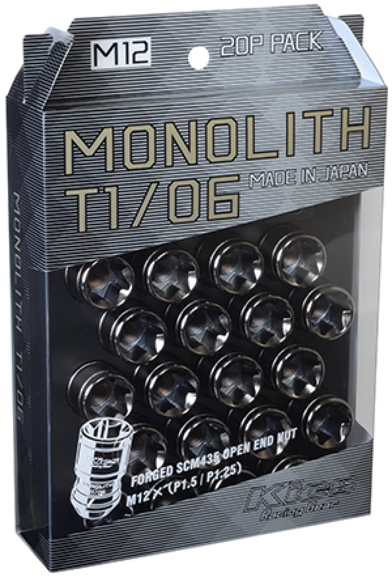 Project Kics 12 x 1.5 Glorious Black T1/06 Monolith Lug Nuts - 4 Pcs -  Shop now at Performance Car Parts