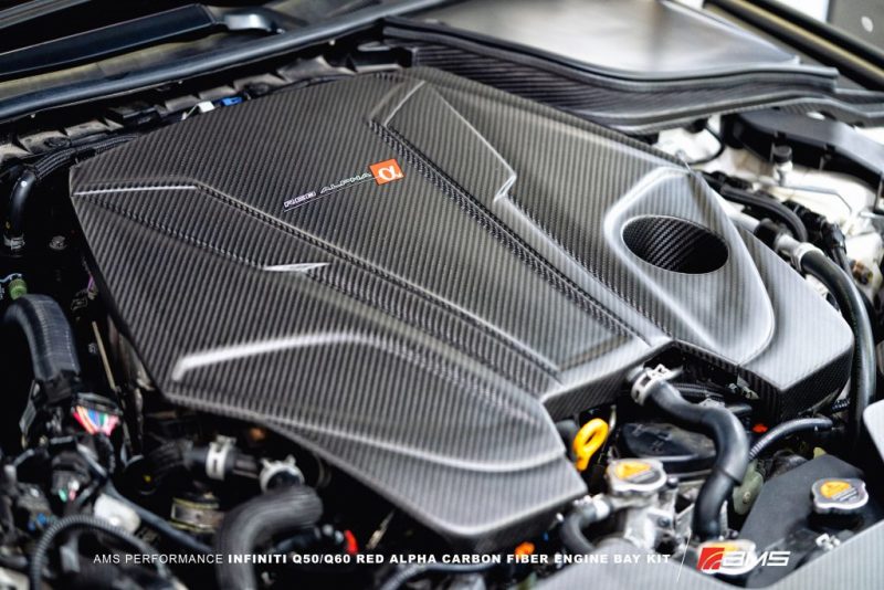 AMS Performance Infiniti 17+ Q60 / 16+ Q50 3.0TT Alpha Matte Carbon Engine Cover -  Shop now at Performance Car Parts