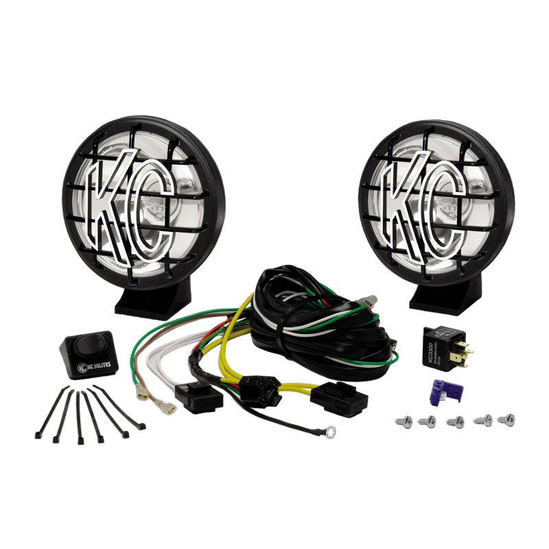 KC HiLiTES Apollo Pro 5in. Halogen Light 55w Spot Beam (Pair Pack System) - Black -  Shop now at Performance Car Parts