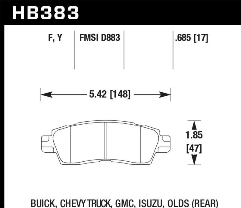 Hawk Buick / Chevy Truck / GMC / Isuzu / Olds / LTS Street Rear Brake Pads -  Shop now at Performance Car Parts