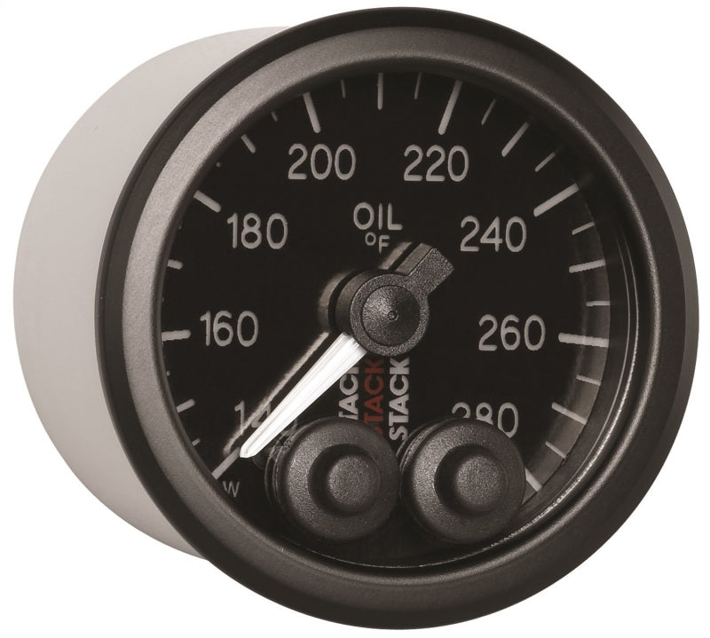 Autometer Stack Instruments 52mm 140-280 Deg F 1/8in NPTF Male Pro Control Oil Temp Gauge - Black -  Shop now at Performance Car Parts
