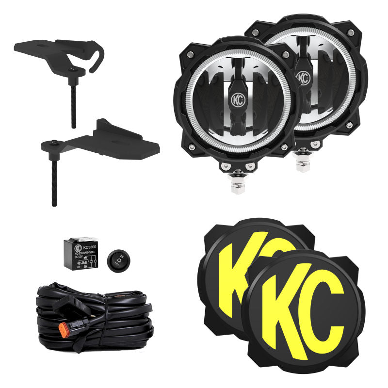 KC HiLiTES Jeep 392/Mojave Gravity LED PRO6 Wide-40 2-Light Sys Ditch Light Kit -  Shop now at Performance Car Parts