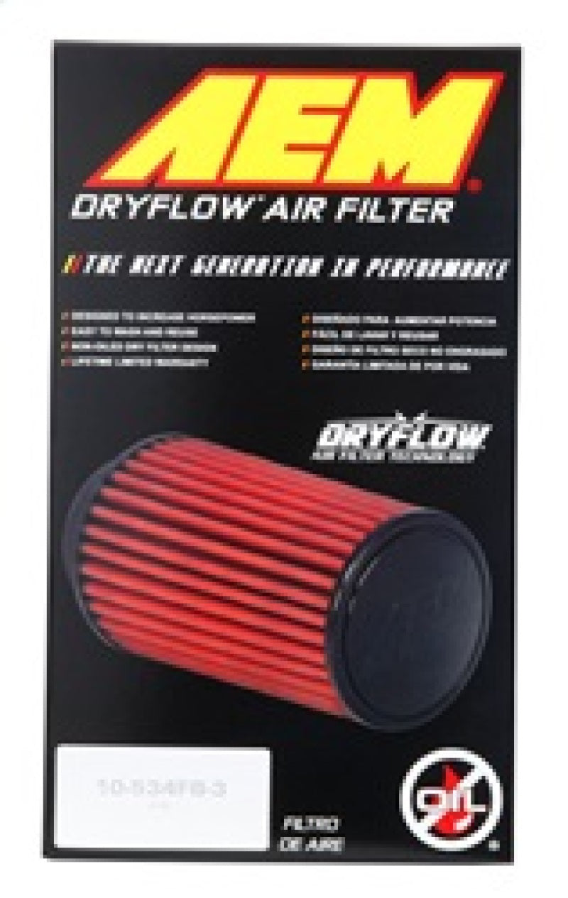 AEM 2.75in Flange ID x 6.25in Base OD x 7in H DryFlow Conical Air Filter -  Shop now at Performance Car Parts