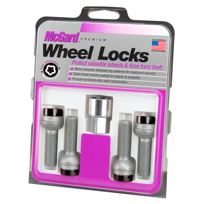 McGard Wheel Lock Bolt Set - 4pk. (Radius Seat) M14X1.5 / 17mm Hex / 45.0mm Shank Length - Black -  Shop now at Performance Car Parts
