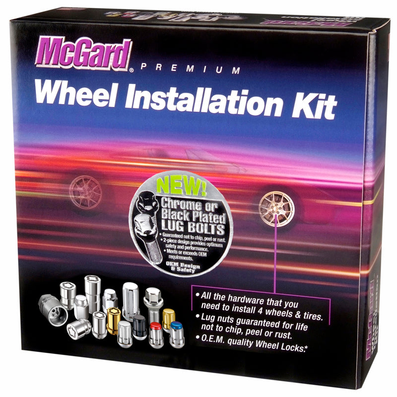 McGard 5 Lug Hex Install Kit w/Locks (Cone Seat Bolt) M14X1.25 / 17mm Hex / 27.5mm Shank L. - Black -  Shop now at Performance Car Parts