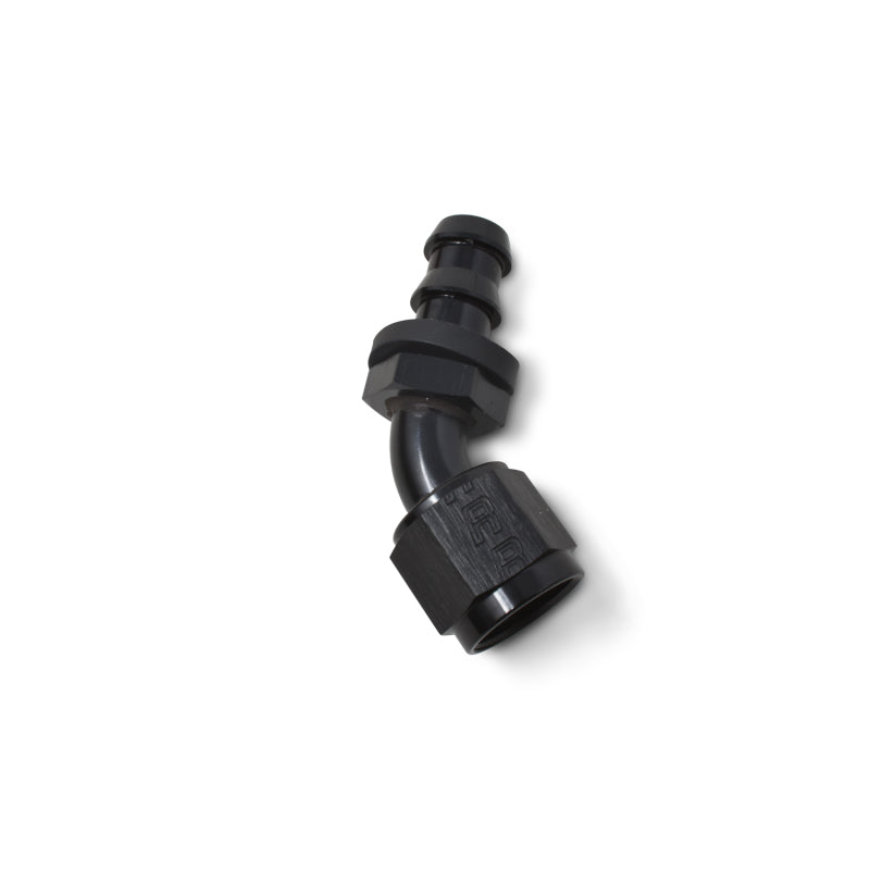 Russell Performance -6 AN Twist-Lok 45 Degree Hose End (Black) -  Shop now at Performance Car Parts