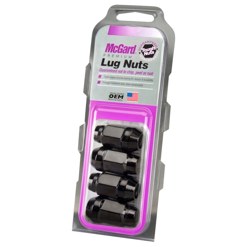 McGard Hex Lug Nut (Cone Seat Bulge Style) M14X1.5 / 22mm Hex / 1.635in. Length (4-Pack) - Black -  Shop now at Performance Car Parts
