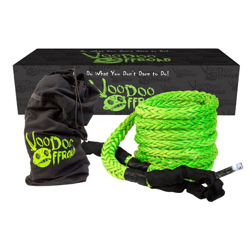 Voodoo Offroad 2.0 Santeria Series 1-1/4in x 30 ft Kinetic Recovery Rope with Rope Bag - Green -  Shop now at Performance Car Parts