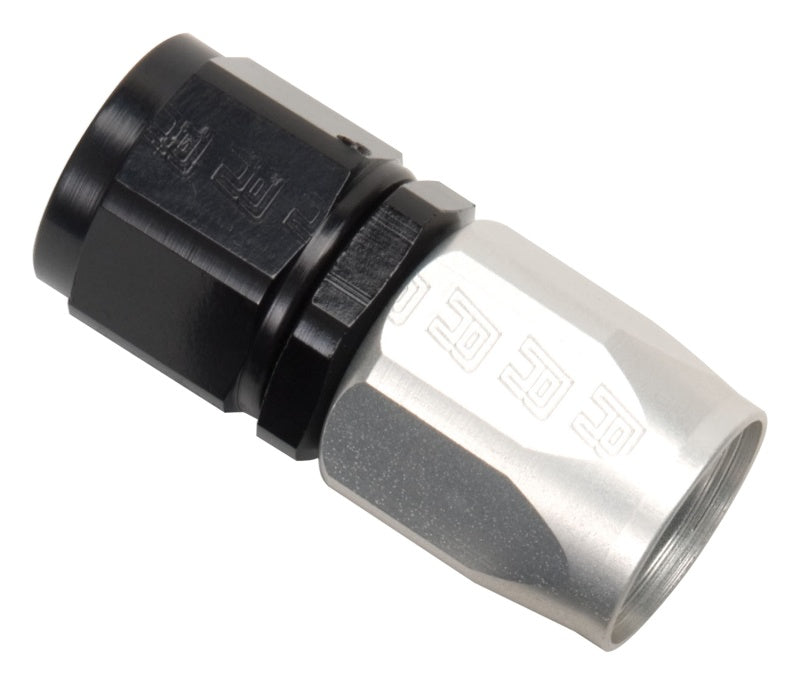 Russell Performance -8 AN Black/Silver Straight Full Flow Hose End -  Shop now at Performance Car Parts