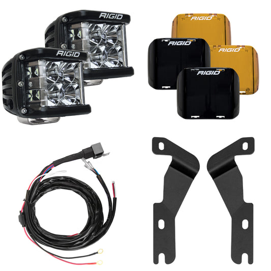 Rigid Industries 16-20 Toyota Tacoma A-Pillar Light Mount Kit (Incl. D-SS Flood/Black/Yellow Covers) -  Shop now at Performance Car Parts