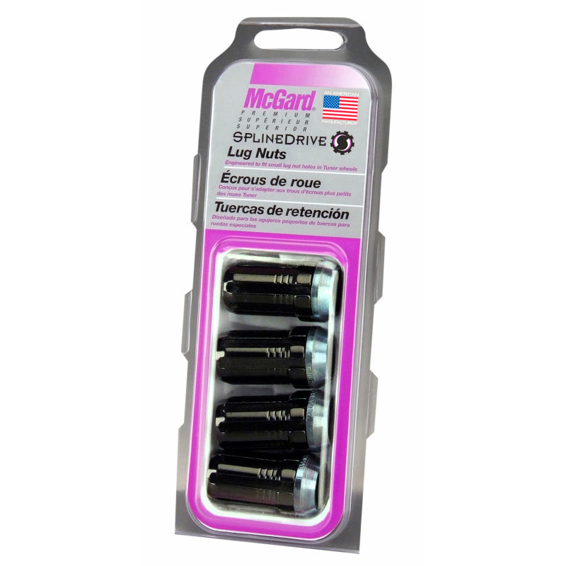 McGard SplineDrive Lug Nut (Cone Seat) M14X1.5 / 1.935in. Length (4-Pack) - Black (Req. Tool) -  Shop now at Performance Car Parts