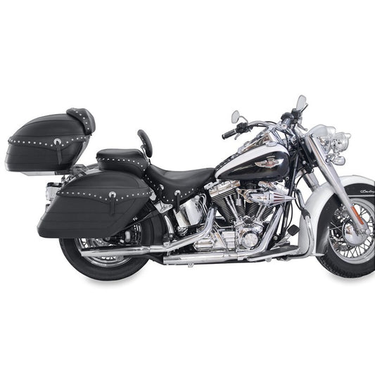 Mustang 06-17 Harley Softail Wide Tire (200mm) Wide Touring Recessed Passenger Seat w/Studs - Black